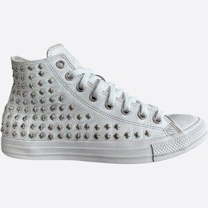 Chrome Hearts White Rhodium Cross High Top Converse